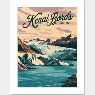 Retro Kenai Fjords National Park Posters and Art